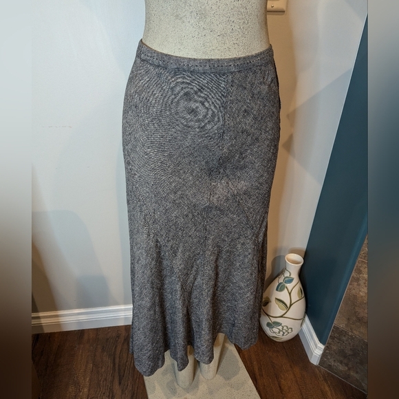 Vintage Dalia 90s Linen Rayon Maxi mermaid hem Skirt Charcoal Size 14 - Picture 10 of 15